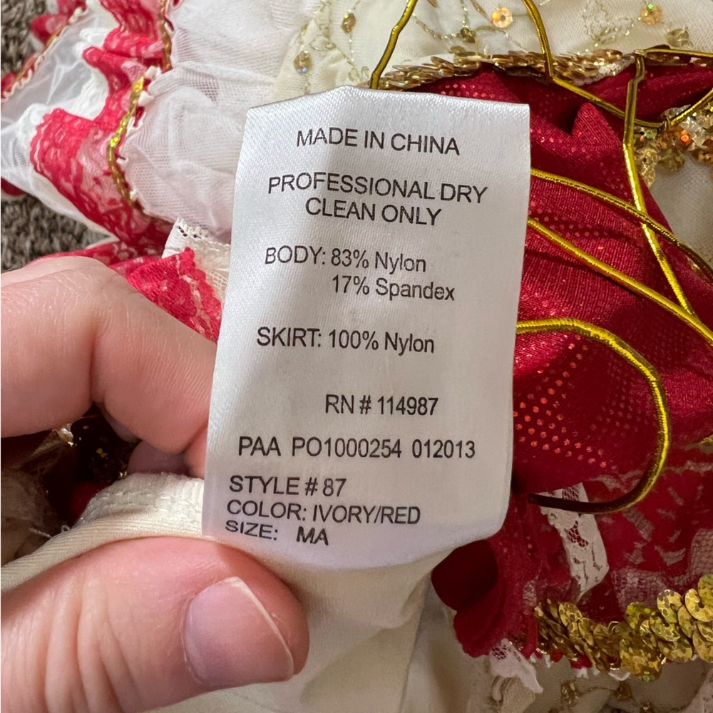 Revolution Red and Gold Spanish Theme Ballet Costume Teen or Adult - Picture 8 of 15
